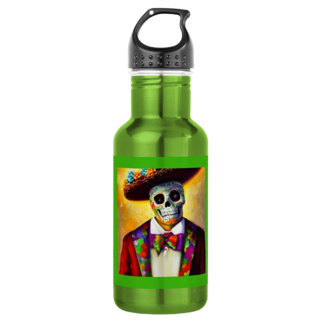 Bouteille D'eau Jour de l'homme mort 3 (Devant)