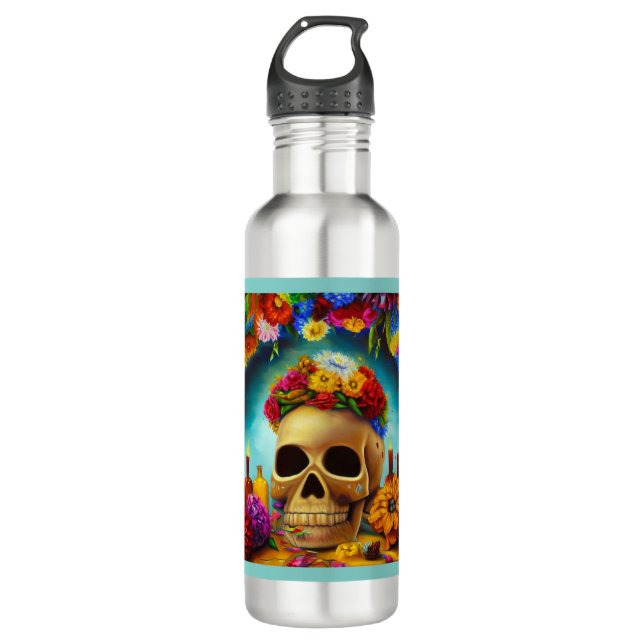 Bouteille D'eau Jour des Morts Ofendra 6 (Devant)