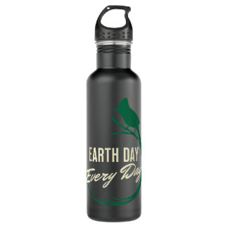 Bouteille D'eau Jour des terres Chaque jour Oiseau Design Sauvez l