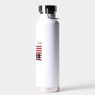 Bouteille D'eau Joyeuse fête des vétérans Drapeau Silhouette Vecto