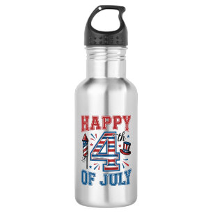 Bouteille D'eau Joyeux 4 juillet Design vectoriel vintage patrioti