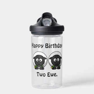 Bouteille D'eau Joyeux Anniversaire Deux Ewe À Vous Cartoon