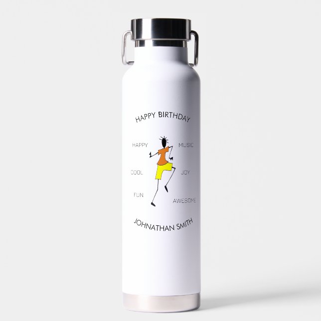 Bouteille D'eau Joyeux Anniversaire, Fantastique Jour Bonheur Dans (Avant)