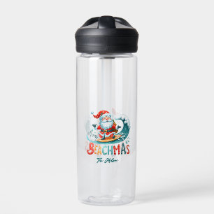 Bouteille D'eau Joyeux Beachmas Père Noël Surfing Retro Design