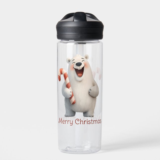 Bouteille D'eau Joyeux Noël mignon Ours Polaire Design (Extérieur)