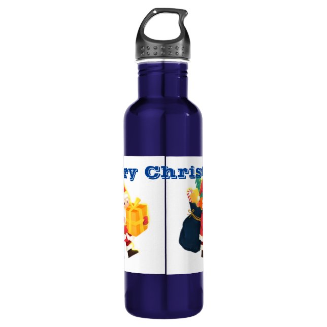 Bouteille D'eau Joyeux voeux de Noël Imprimé Célébration 24 oz (Devant)