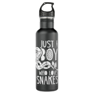 Bouteille D'eau Just A Boy Who Loves Snakes Lover Sayings Snake An