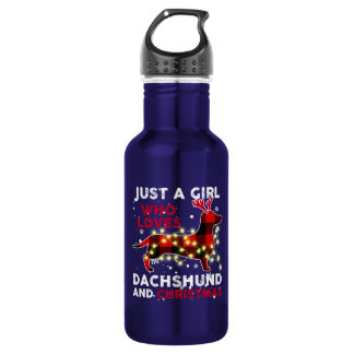Bouteille D'eau Just A Girl Who Loves Dachshund And Christmas