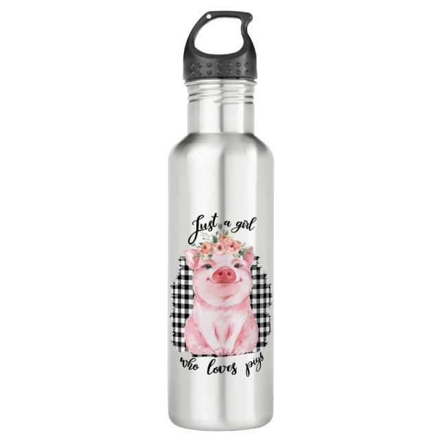 Bouteille D'eau Just a Girl who loves pigs (Devant)