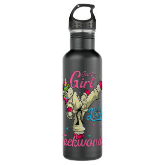 Bouteille D'eau Just a Girl Who Loves Taekwondo Unicorn Tae Kwon D