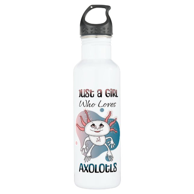 Bouteille D'eau Juste une fille qui aime Axolotls (Devant)
