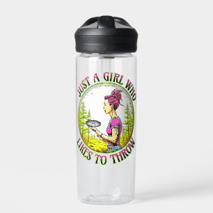 Bouteille D'eau Juste une fille qui aime lancer Disk Golf