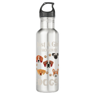 Bouteille D'eau Juste une fille qui aime les chiens Amoureux des c