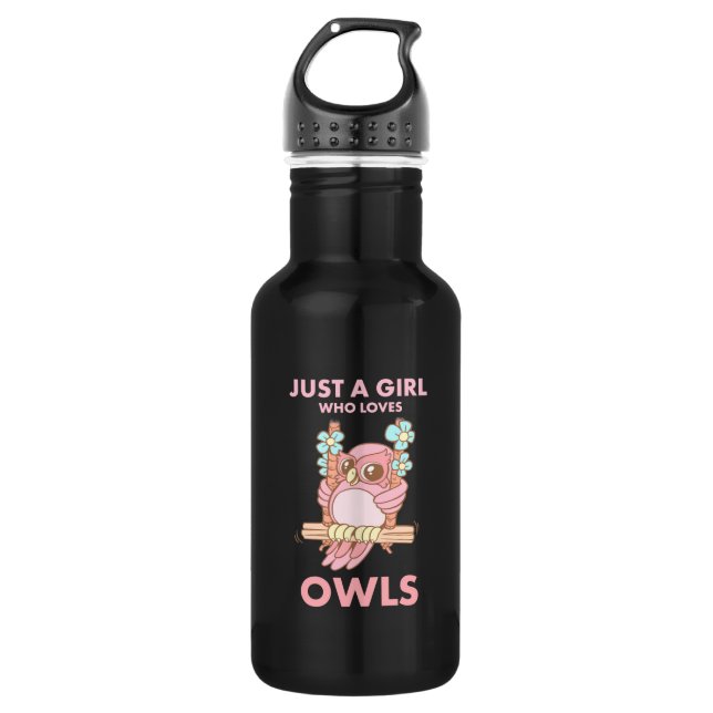 Bouteille D'eau Juste Une Fille Qui Aime Les Chouettes (Devant)