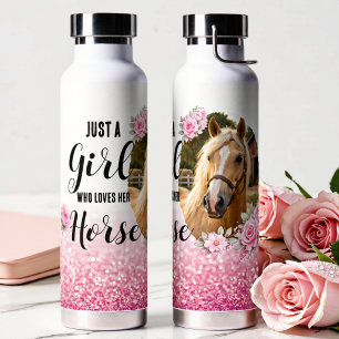 Bouteille D'eau Juste Une Fille Qui Aime Son Cheval Photo Personna