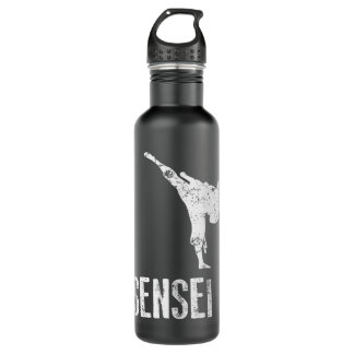 Bouteille D'eau Karate Shirt, Sensei Cool Arts Martiaux Cadeau 