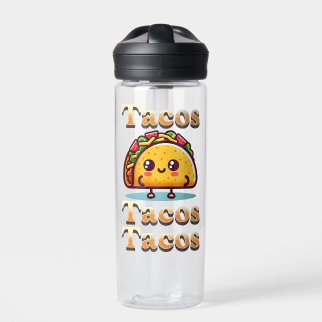 Bouteille D'eau Kawaii Cartoon Tacos (Extérieur)