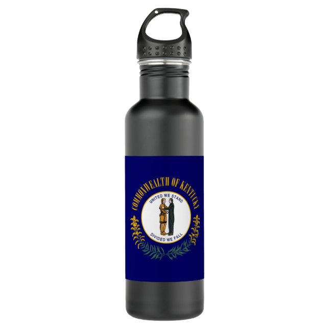 Bouteille D'eau Kentucky : Drapeau d'État américain du Commonwealt (Devant)