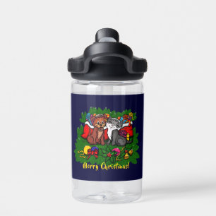 Bouteille D'eau Kitty et Puppy , Joyeux Noël