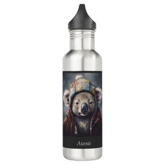 Bouteille D'eau koala adorable portant casquette mignon personnali