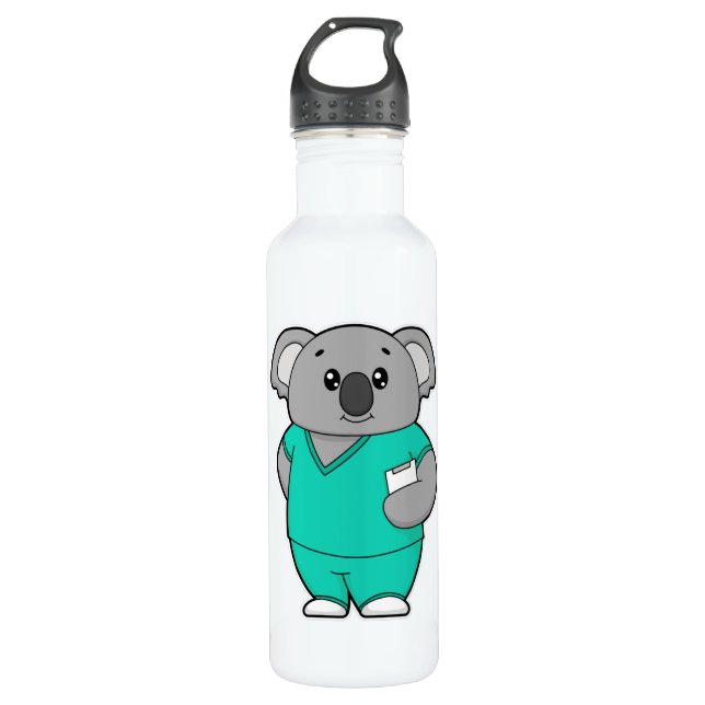 Bouteille D'eau Koala comme infirmière avec Bloc-notes (Devant)