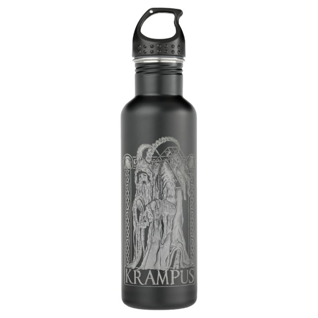 Bouteille D'eau Krampus - Gruss von Krampus Sombre Noël gothique (Devant)