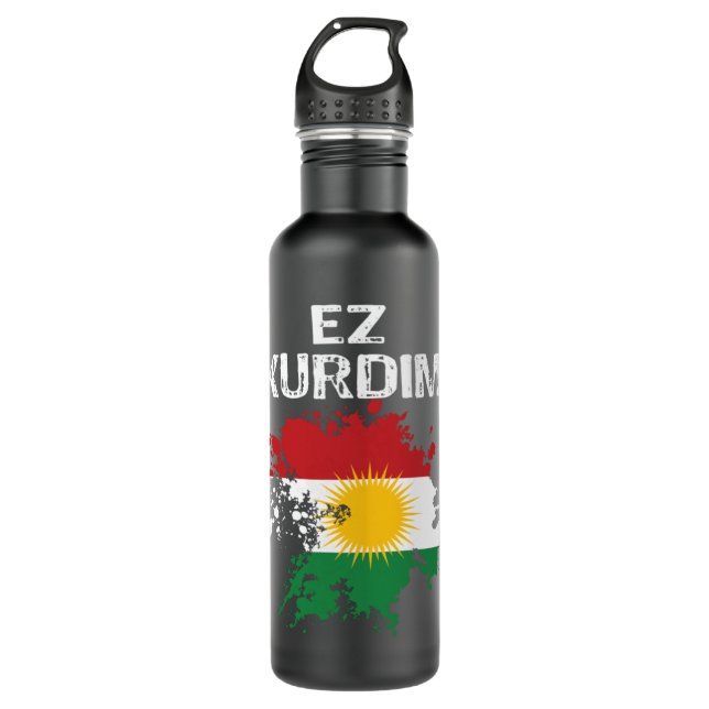 Bouteille D'eau Kurdistan Newroz Kurdi Drapeau Son Biji Kurdis (Devant)