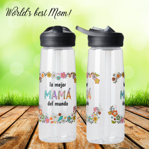 Bouteille D'eau La mejor Mamá del mundo Fun Whimsy Lettres
