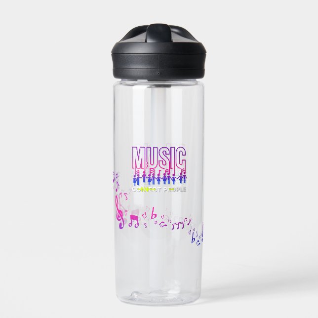 Bouteille D'eau La musique connecte les gens | 20 oz (Extérieur)