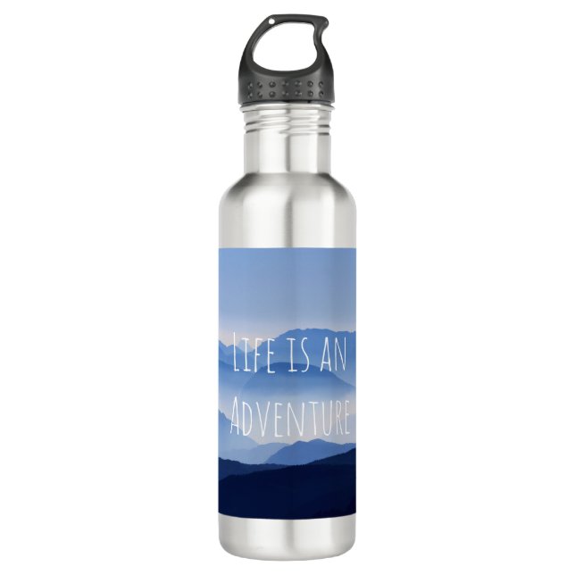 Bouteille D'eau La vie personnalisée est une aventure (Devant)