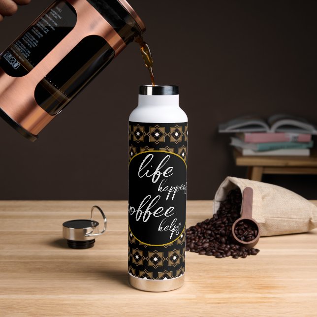 Bouteille D'eau La vie se passe, le café aide (Gym)