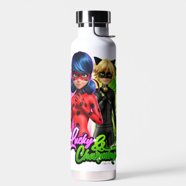 Bouteille D'eau Ladybug & Cat Noir | Lucky & Charming (Gauche)