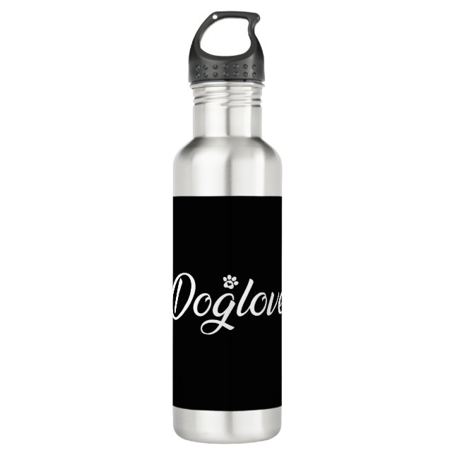 Bouteille D'eau L'amour du chien avec le chien Paw (Devant)