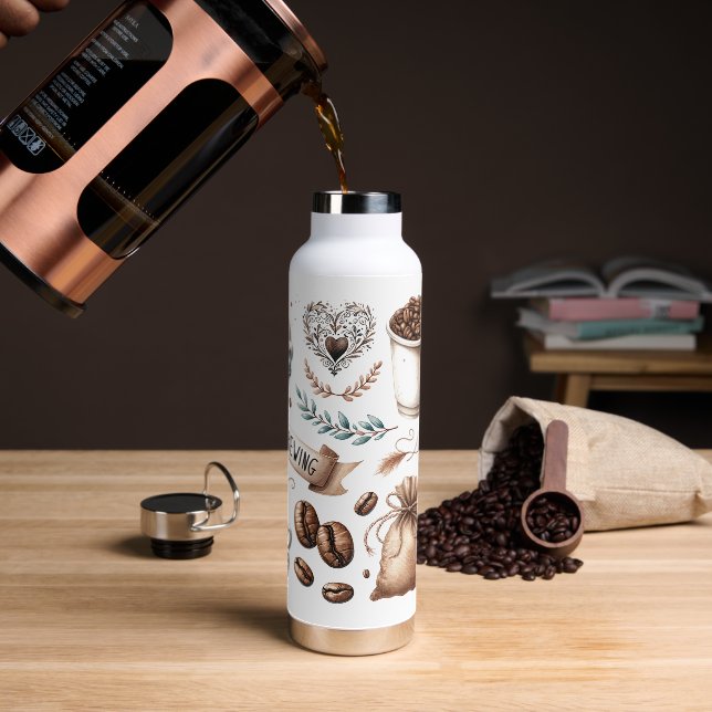 Bouteille D'eau L'amour est dans le café chaud et froid (Gym)
