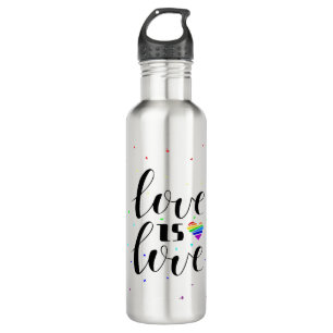 Bouteille D'eau L'amour est l'amour  Coeurs arc-en-ciel