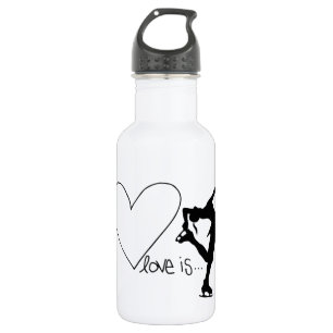 Bouteille D'eau L'amour est patinage artistique, patineur de fille