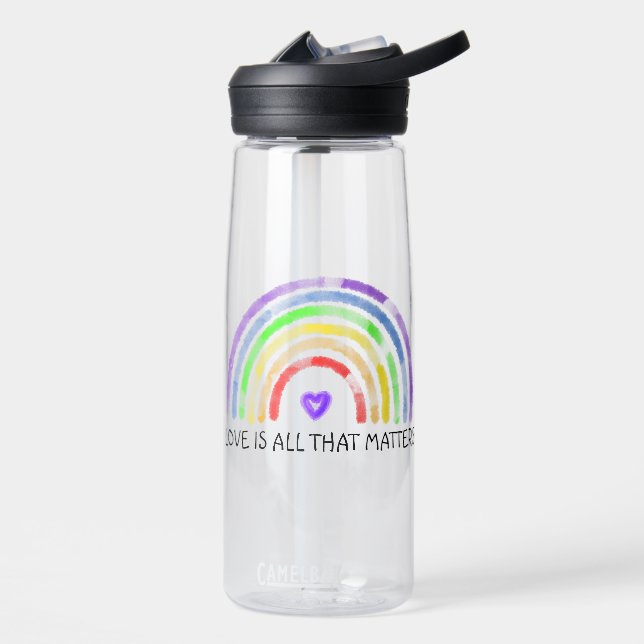 Bouteille D'eau L'amour est tout ce qui compte | Rainbow LGBTQIA+ (Gauche)