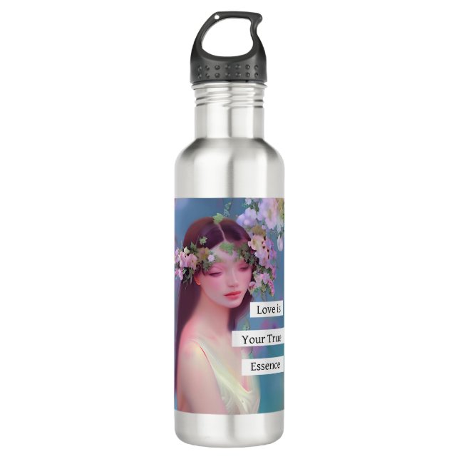 Bouteille D'eau L'amour est votre véritable essence | Fée comme an (Devant)