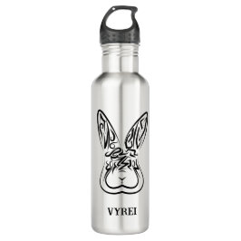 Bouteille D'eau Lapin tribal noir et blanc