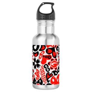 Bouteille D'eau L'art populaire ukrainien motif floral abstact
