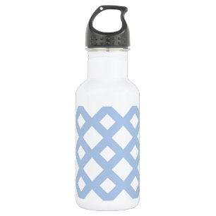 Bouteille D'eau Lattice bleu clair sur blanc