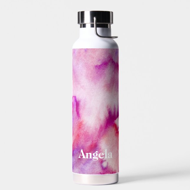 Bouteille D'eau Lavage magenta aquarelle (Gauche)