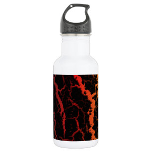 Bouteille D'eau Lave spatiale craquelée - Noir/Rouge/Or