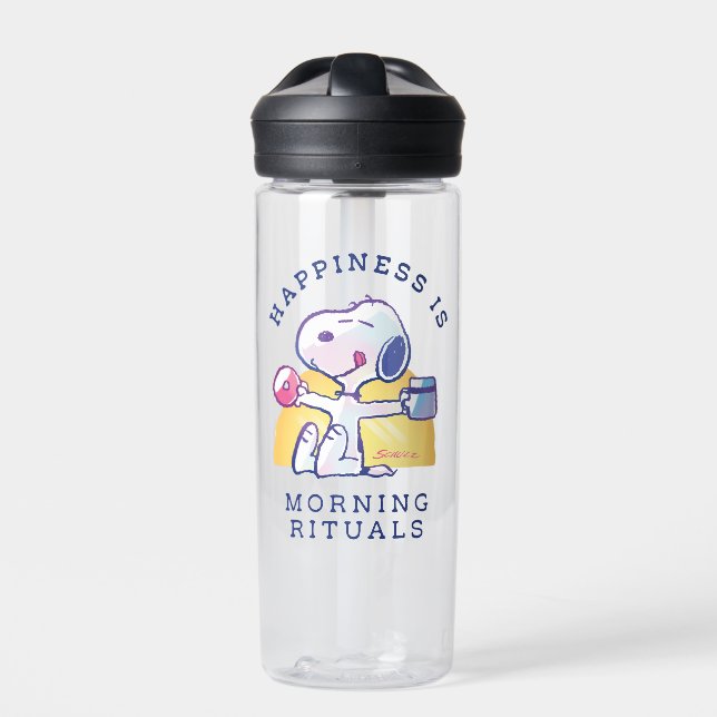 Bouteille D'eau Le bonheur, c'est les rituels du matin (Extérieur)