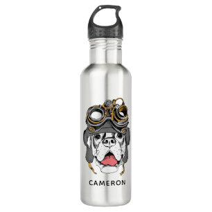 Bouteille D'eau Le boxeur de Steampunk ajoutent votre nom