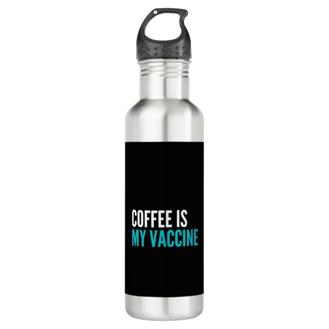 Bouteille D'eau Le café est mon vaccin (Devant)