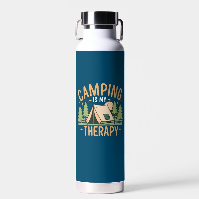 Bouteille D'eau Le Camping Est Ma Thérapie (Avant)