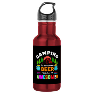 Bouteille D'eau Le camping est une bière géniale Makeit Awesomer-6