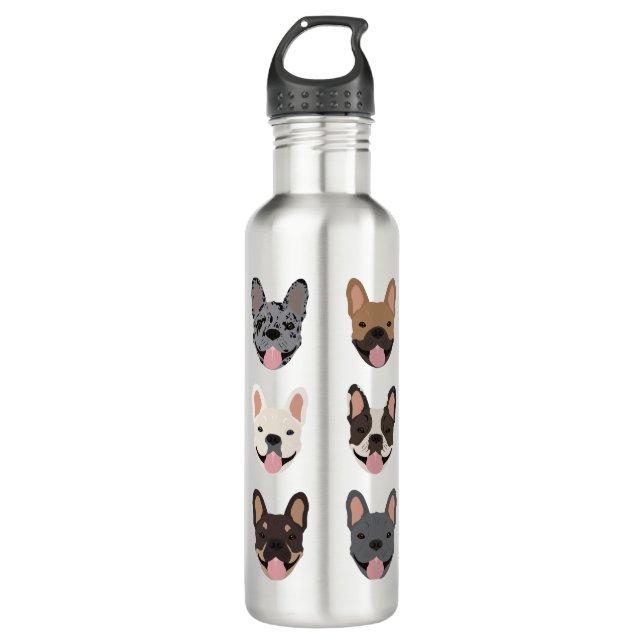 Bouteille D'eau Le gentil Bulldog français face Motif (Devant)