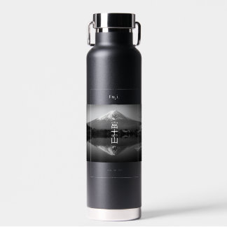 Bouteille D'eau Le Mont Fuji en noir et blanc